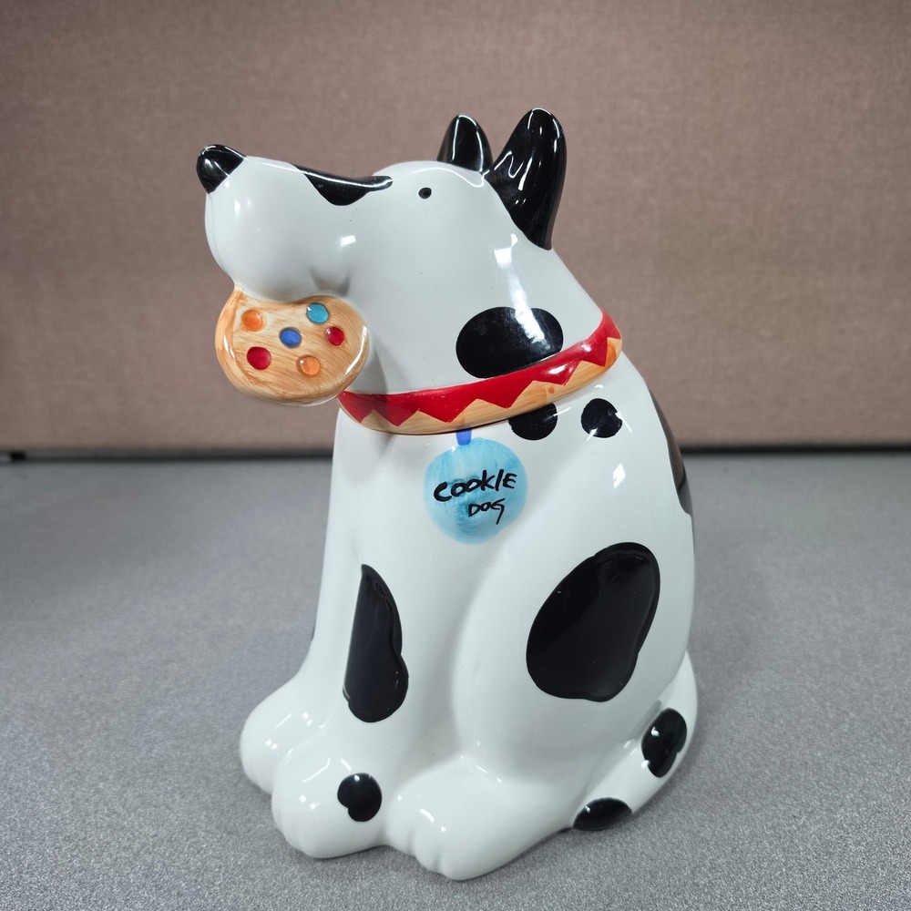 1980s Coco Dowley "Cookie Dog" 12" Dalmation Ceramic Cookie Jar NICE